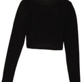 Zara Womens Crop Top Long Sleeve UK 8 Small Black