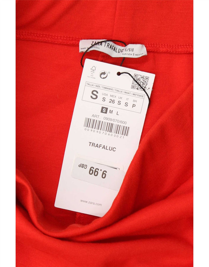 Zara Womens Trafaluc Pencil Skirt Small W26  Red Colourblock Polyester