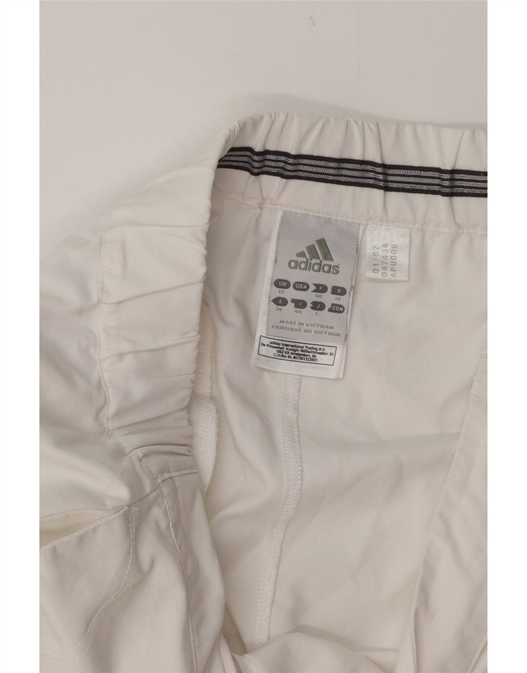 ADIDAS Womens Bermuda Shorts UK 12 Medium W32 White Cotton