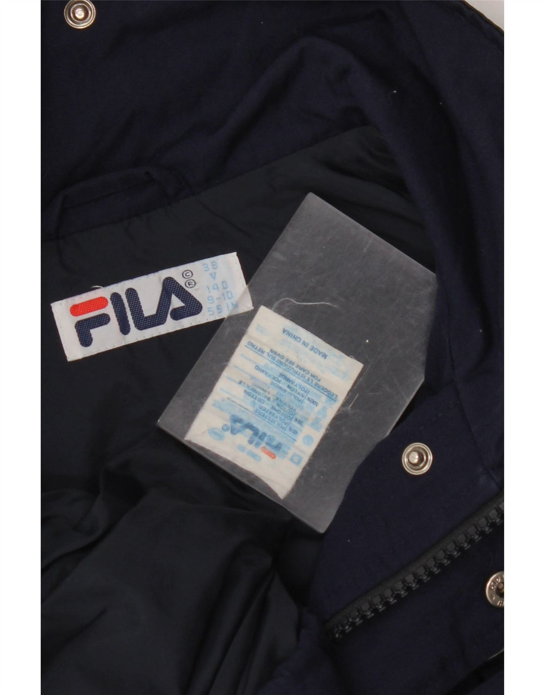 FILA Boys Windbreaker Jacket 9-10 Years Navy Blue Polyester