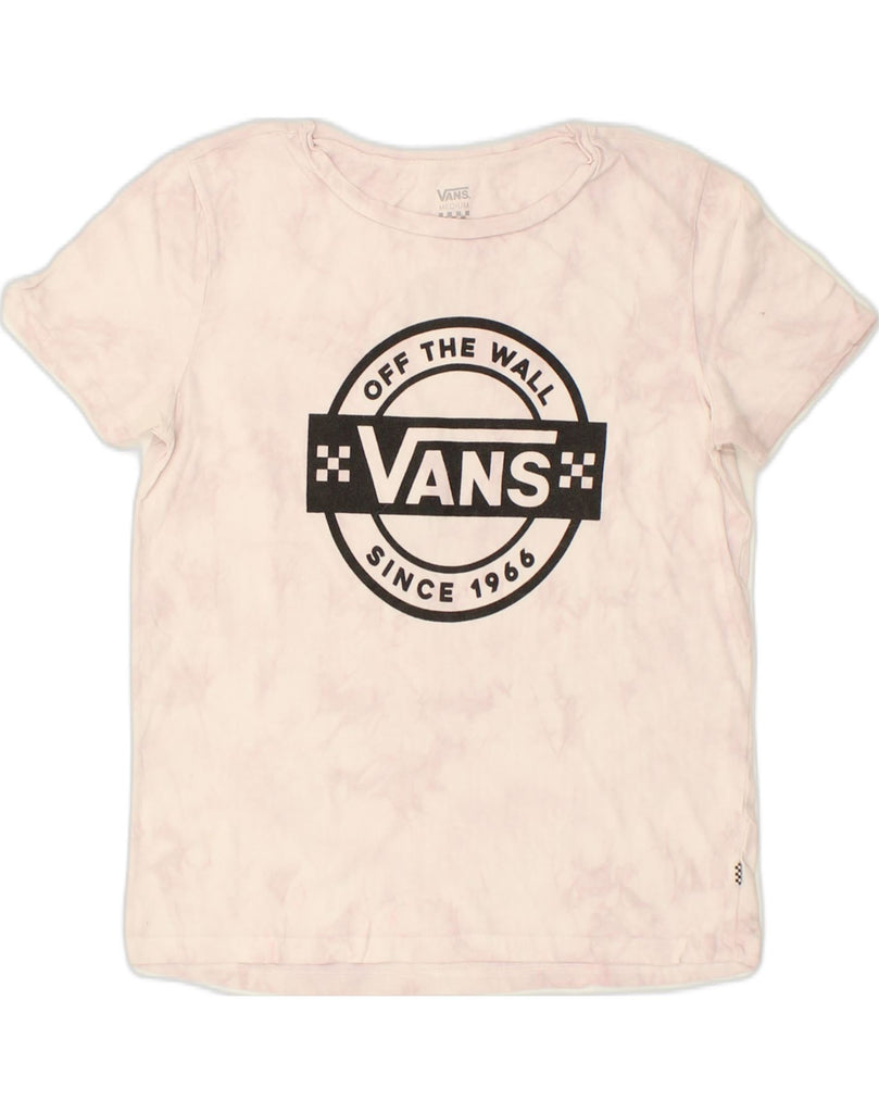 VANS Womens Graphic T-Shirt Top UK 12 Medium Beige Tie Dye Cotton | Vintage Vans | Thrift | Second-Hand Vans | Used Clothing | Messina Hembry 