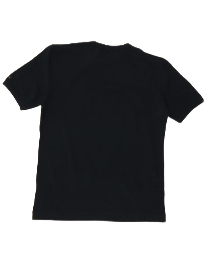 GUESS Womens T-Shirt Top UK 12 Medium Navy Blue Cotton