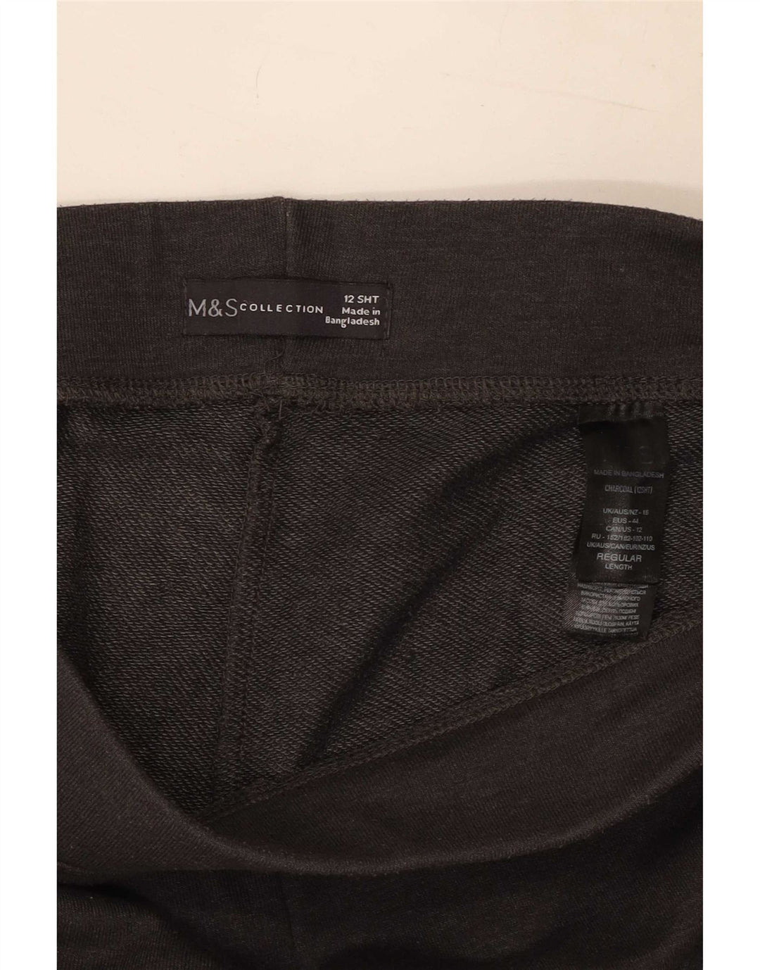 Marks & Spencer Womens Tracksuit Trousers UK 12 Medium Grey Cotton