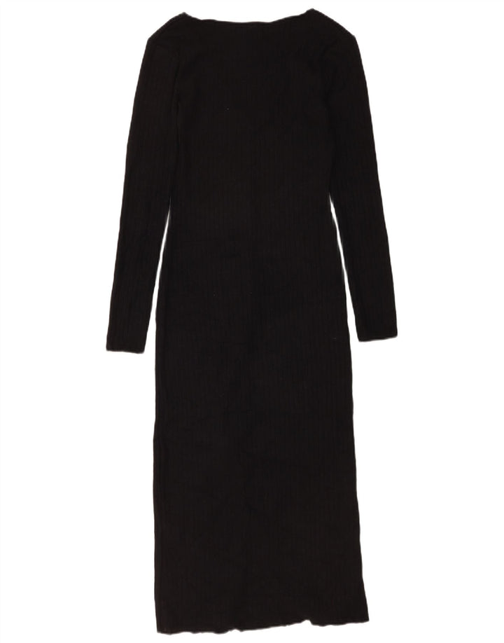 Zara Womens Jumper Dress UK 8 Small Black Viscose