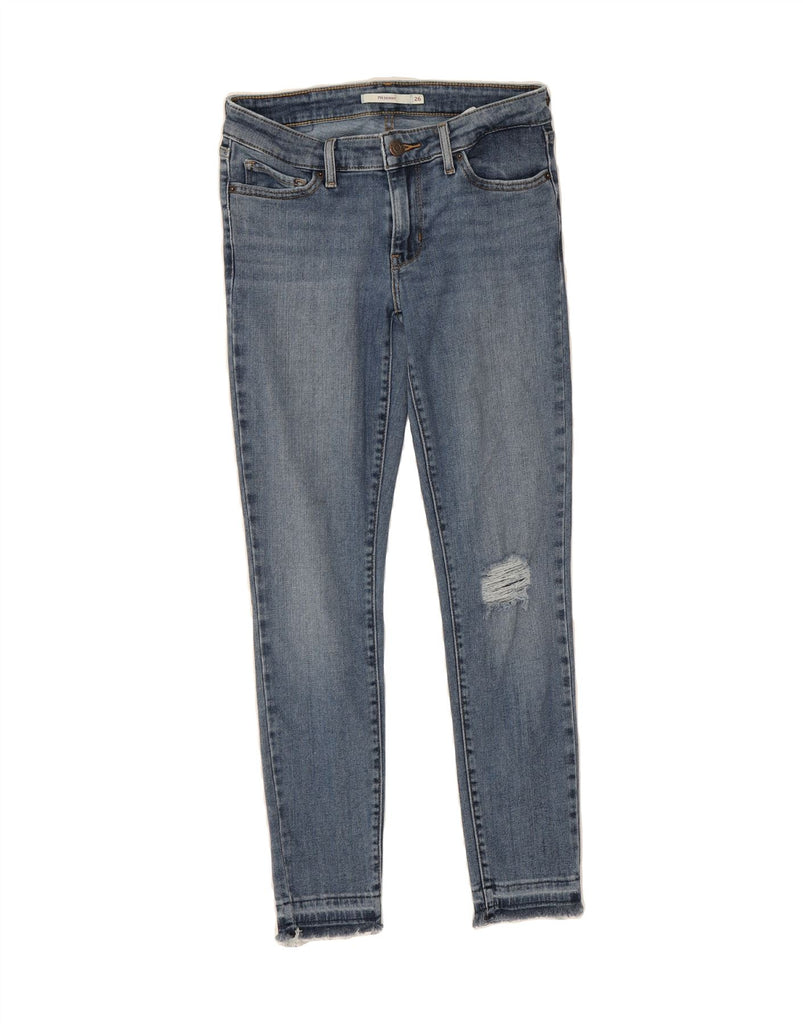 LEVI'S Womens 711 Distressed Skinny Jeans W26 L26  Blue Cotton Vintage Levi's and Second-Hand Levi's from Messina Hembry 
