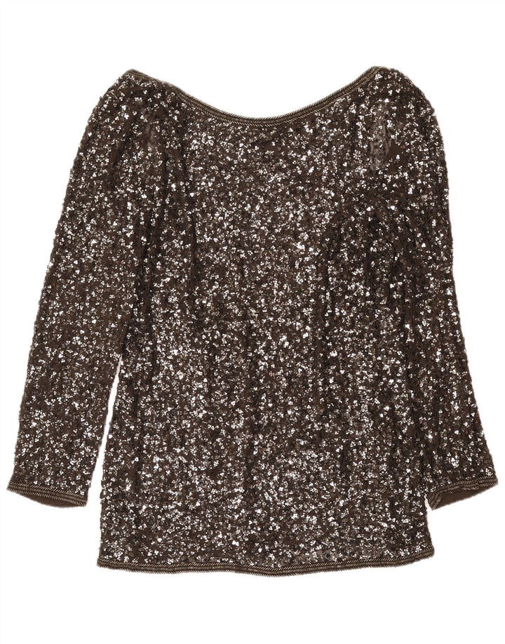 All Saints Womens Long Sleeve Blouse Top UK 14 Medium Grey