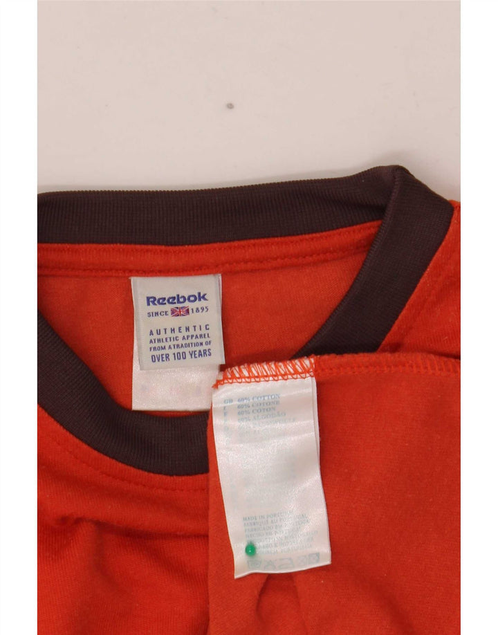 Reebok Mens T-Shirt Top Large Orange Cotton