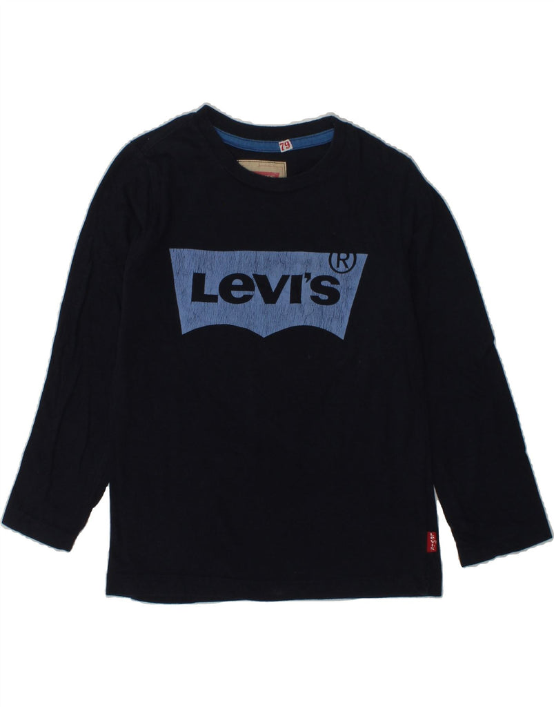 LEVI'S Boys Graphic Top Long Sleeve 4-5 Years Navy Blue Cotton | Vintage Levi's | Thrift | Second-Hand Levi's | Used Clothing | Messina Hembry 