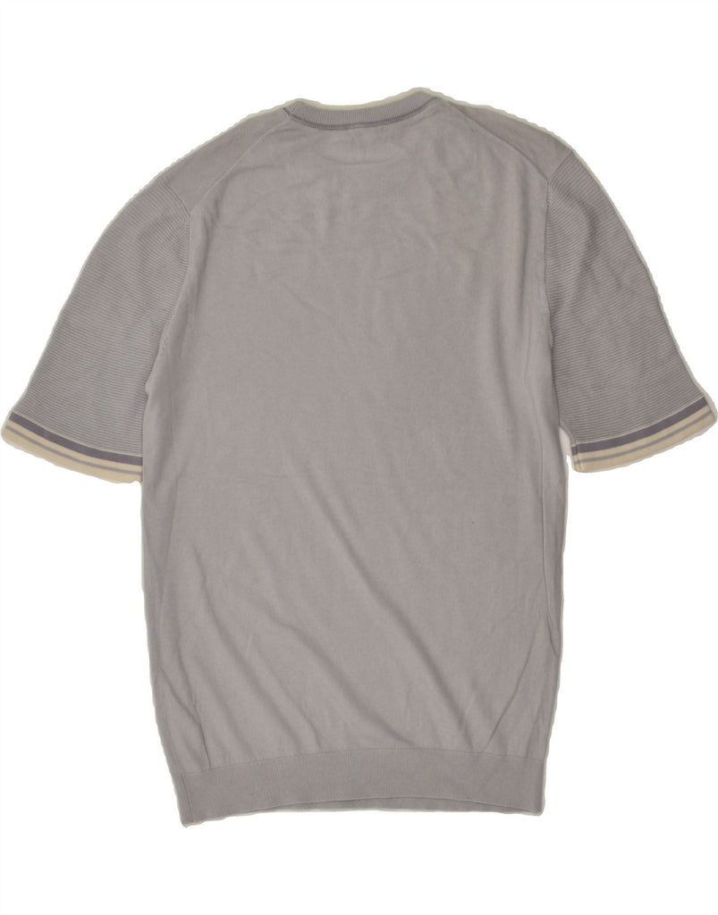 REISS Mens Short Sleeve Crew Neck Jumper Sweater Medium Grey Cotton | Vintage Reiss | Thrift | Second-Hand Reiss | Used Clothing | Messina Hembry 