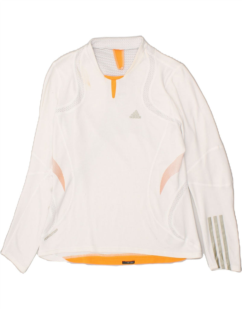 ADIDAS Womens Clima 365 Long Sleeve Tracksuit Top UK 16 Large White Vintage Adidas and Second-Hand Adidas from Messina Hembry 