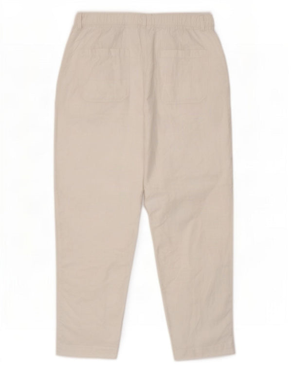 Marks & Spencer Womens Tapered Casual Trousers UK 14 Large W30 L26 White