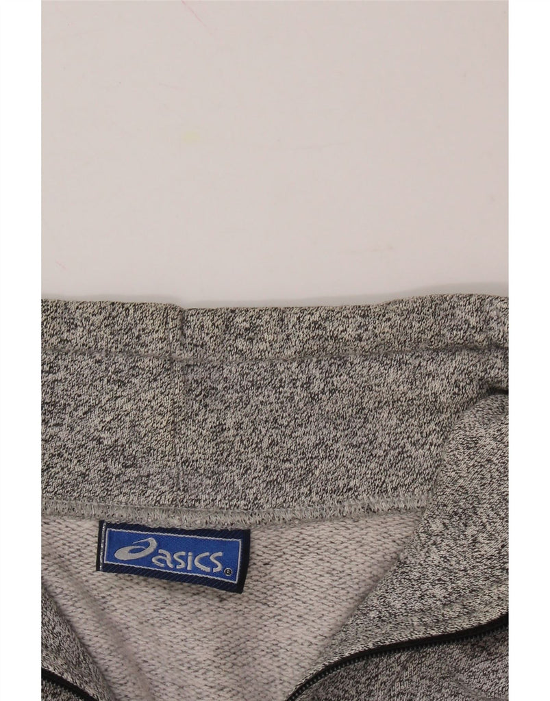 ASICS Womens Graphic Zip Neck Sweatshirt Jumper UK 18 XL Grey Colourblock Vintage Asics and Second-Hand Asics from Messina Hembry 