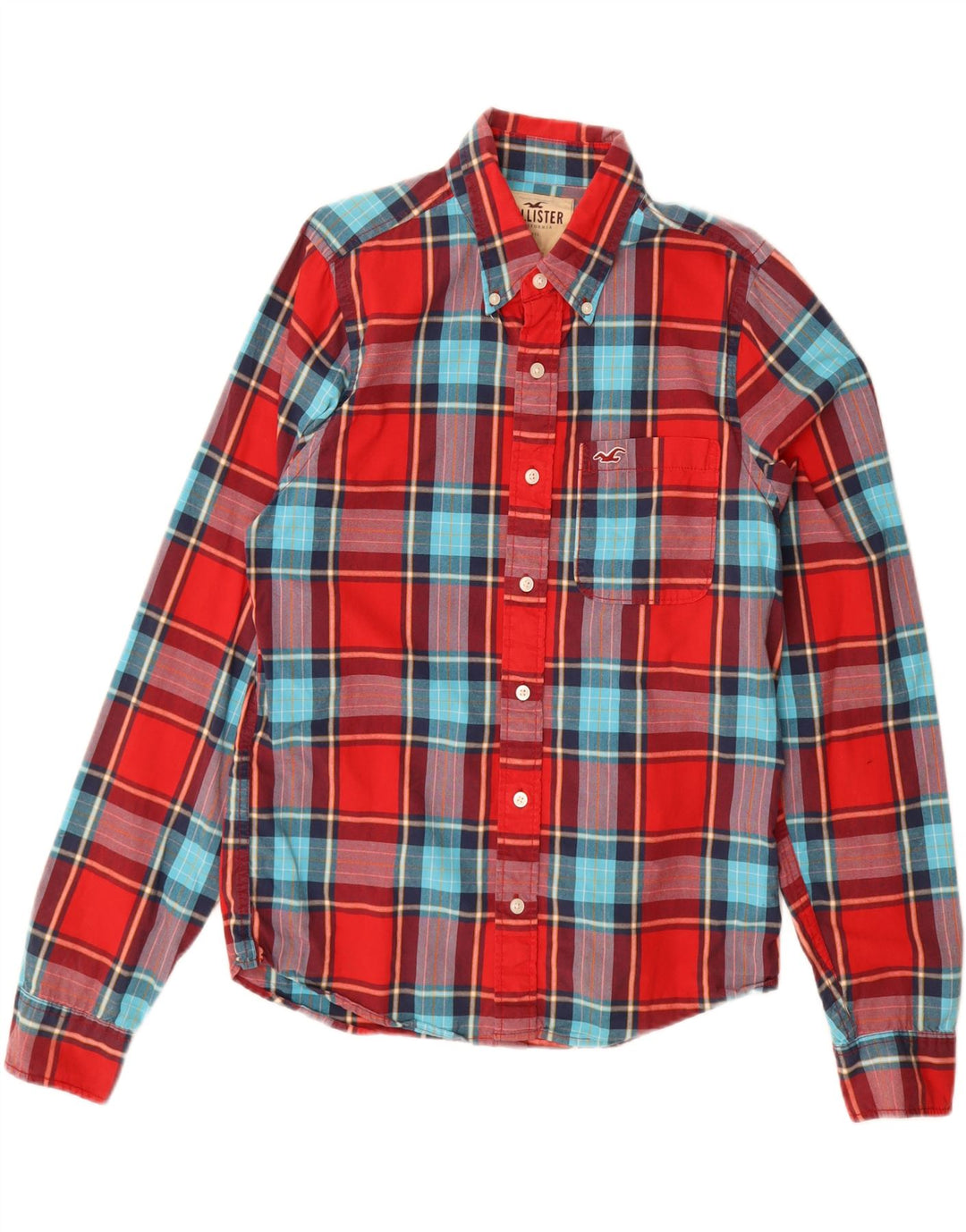 HOLLISTER Mens Shirt Large Red Check Cotton