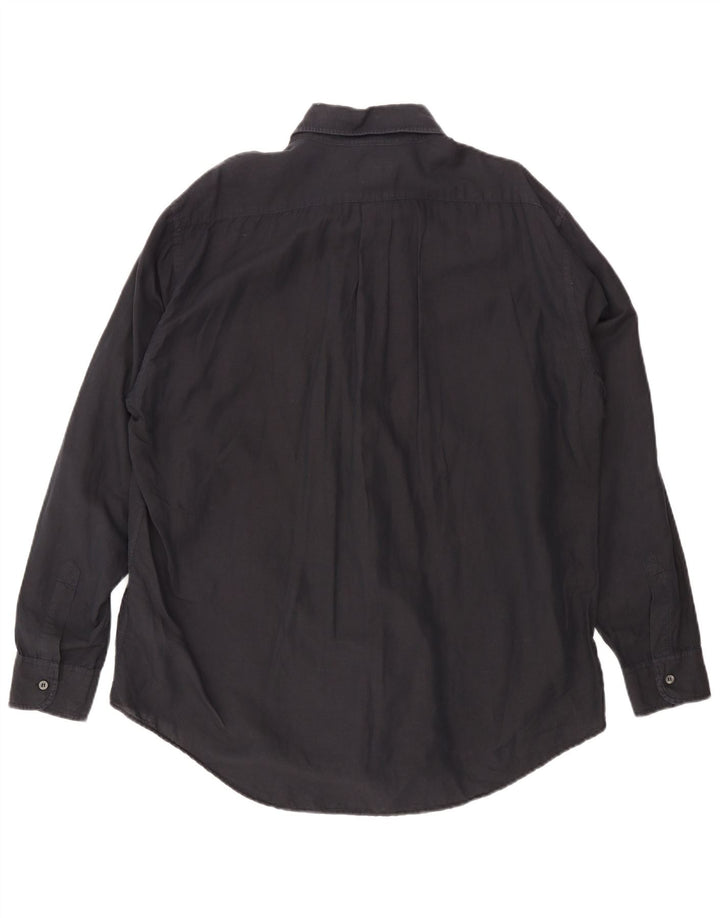 Trussardi Mens Shirt 2XL Black Linen