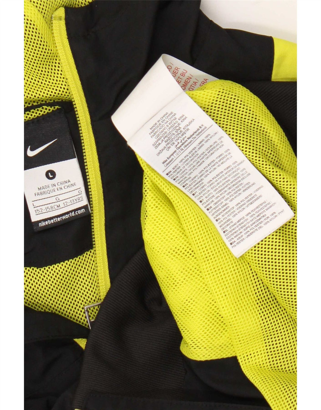 Nike Boys Graphic Tracksuit Top Jacket 12-13 Years Large Black Colourblock
