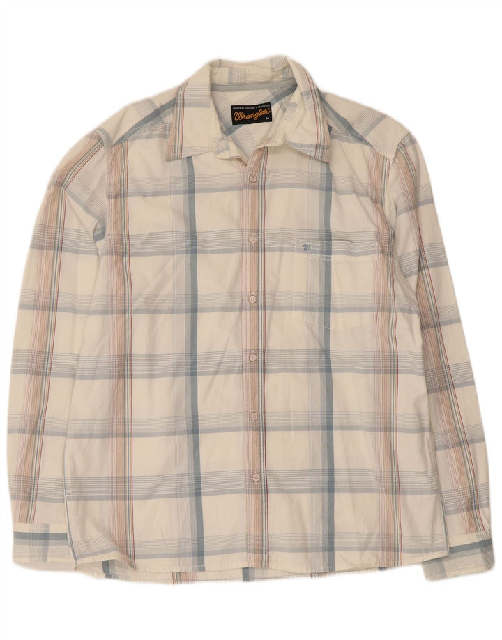 Wrangler Mens Shirt Medium White Check Cotton