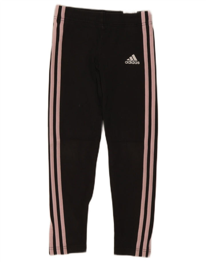Adidas Girls Leggings 9-10 Years Grey Cotton