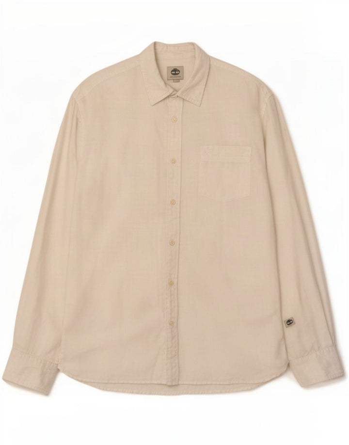Timberland Mens Regular Fit Shirt Large White Linen
