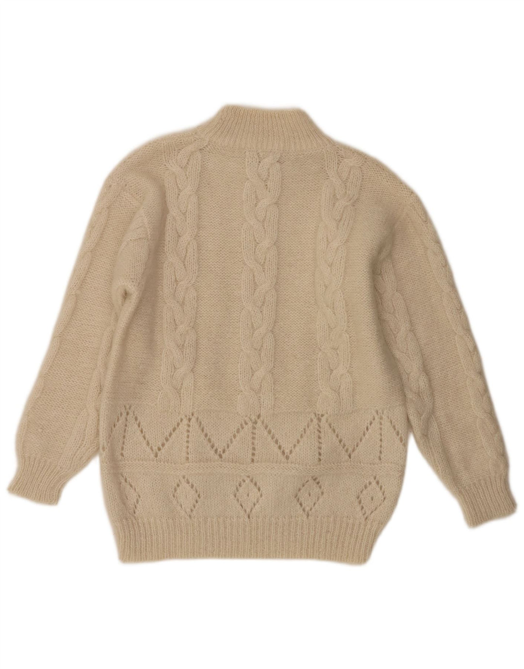 Vintage Womens Turtle Neck Jumper Sweater UK 16 Large Off White