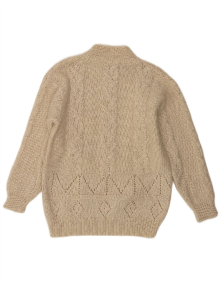 Vintage Womens Turtle Neck Jumper Sweater UK 16 Large Off White