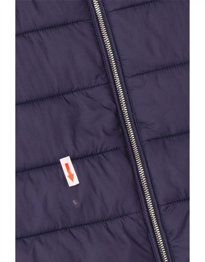 Tommy Hilfiger Womens Hooded Padded Coat UK 10 Small Navy Blue Polyamide