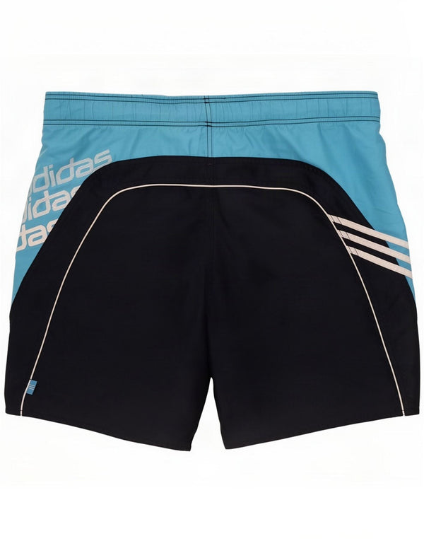 Adidas Mens Graphic Swimming Shorts Medium Navy Blue Colourblock Polyester
