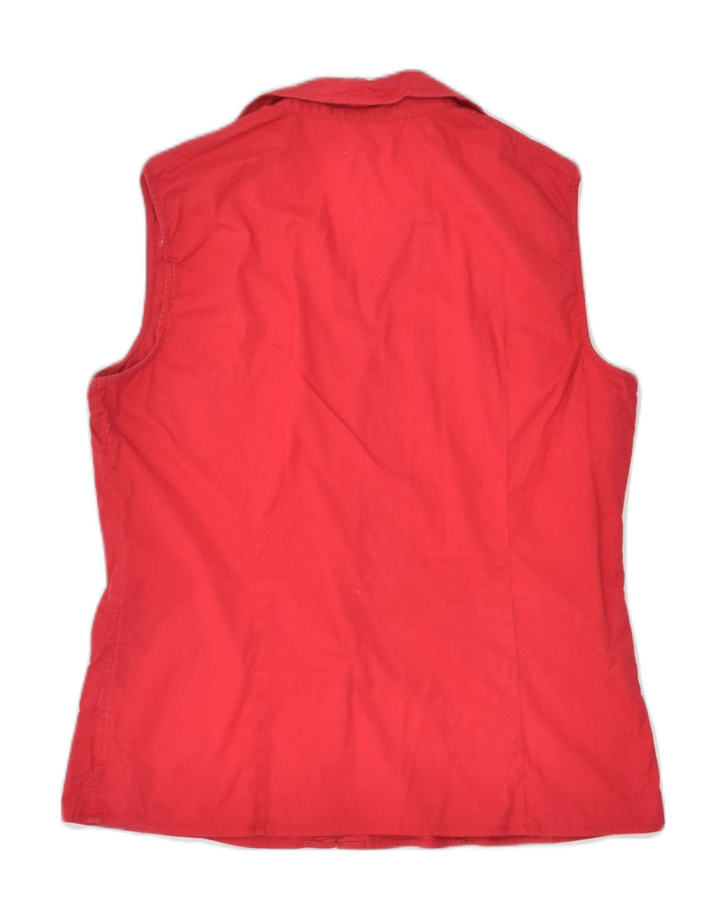 DACK'S Womens Sleeveless Shirt UK 18 XL Red Cotton | Vintage Dack's | Thrift | Second-Hand Dack's | Used Clothing | Messina Hembry 