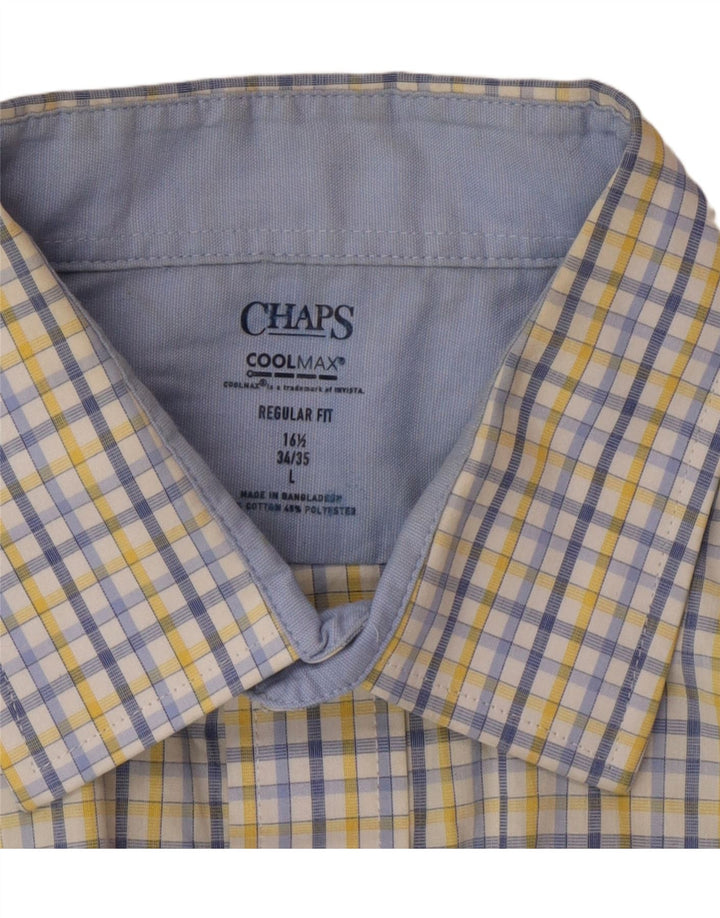 Chaps Mens Regular Fit Shirt Size 16 1/2 Large Multicoloured Check Cotton