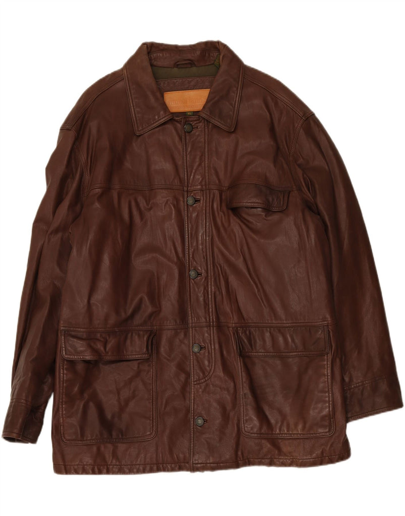 TIMBERLAND Mens Leather Jacket UK 42 XL Brown Leather Vintage Timberland and Second-Hand Timberland from Messina Hembry 