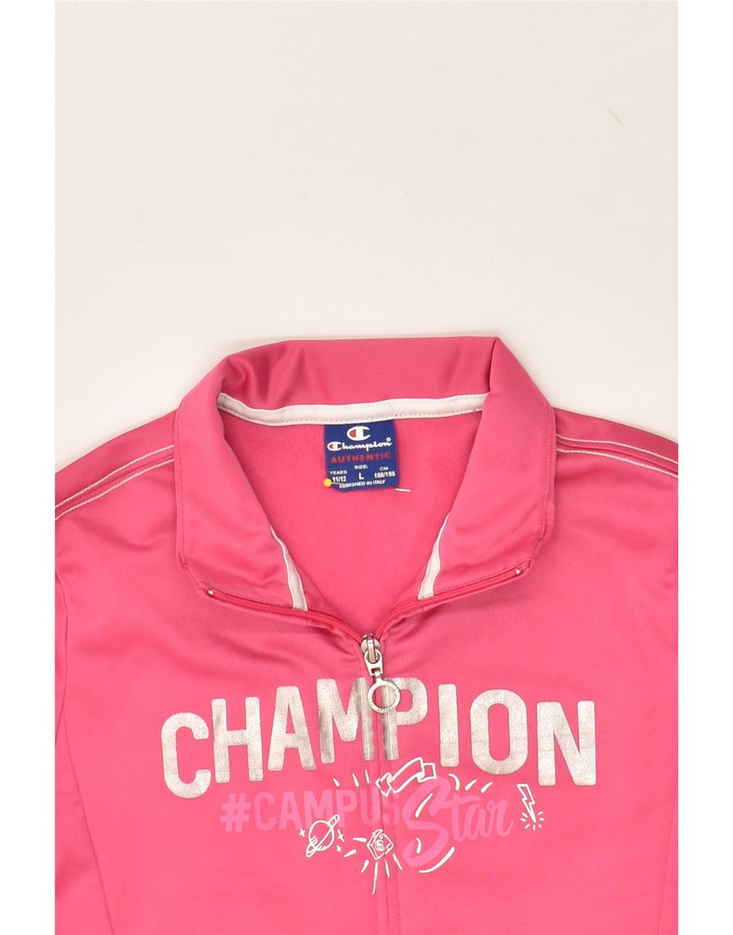 CHAMPION Girls Graphic Tracksuit Top Jacket 11-12 Years Large Pink | Vintage Champion | Thrift | Second-Hand Champion | Used Clothing | Messina Hembry 