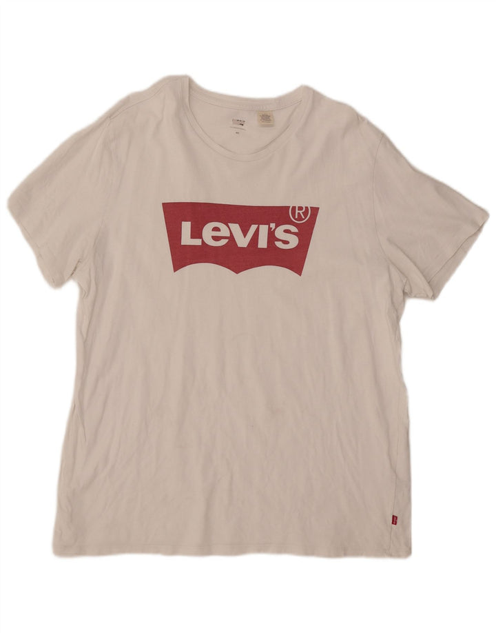 LEVI'S Womens Graphic T-Shirt Top UK 20 2XL White
