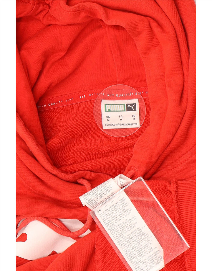 Puma Mens Graphic Hoodie Jumper Medium Red Cotton