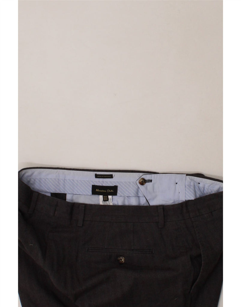 MASSIMO DUTTI Mens Slim Suit Trousers EU 46 XL W36 L30 Brown Polyester Vintage Massimo Dutti and Second-Hand Massimo Dutti from Messina Hembry 
