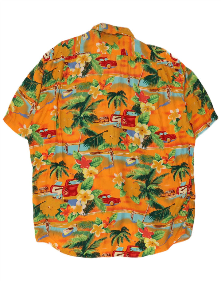PETER ELLIOT Mens Short Sleeve Shirt Large Multicoloured Floral Hawaiian
