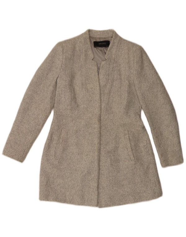 Zara Womens Overcoat UK 14 Large Grey Polyester