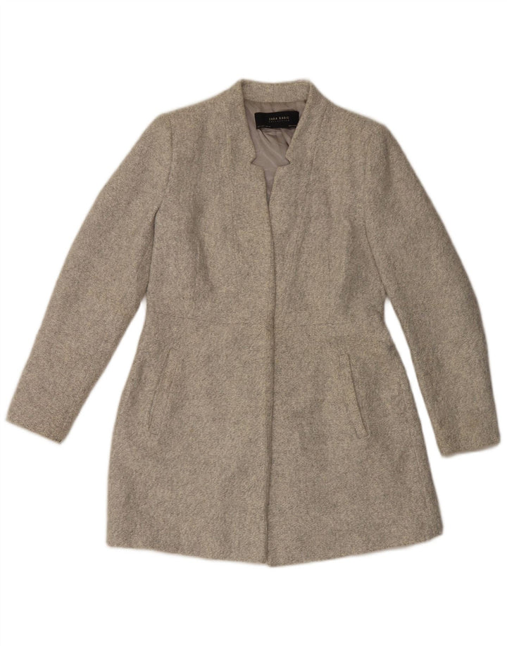Zara Womens Overcoat UK 14 Large Grey Polyester