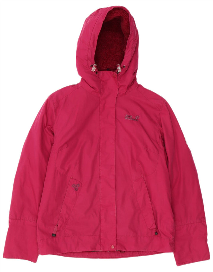 JACK WOLFSKIN Womens Hooded Windbreaker Jacket UK 12/14 Medium Pink