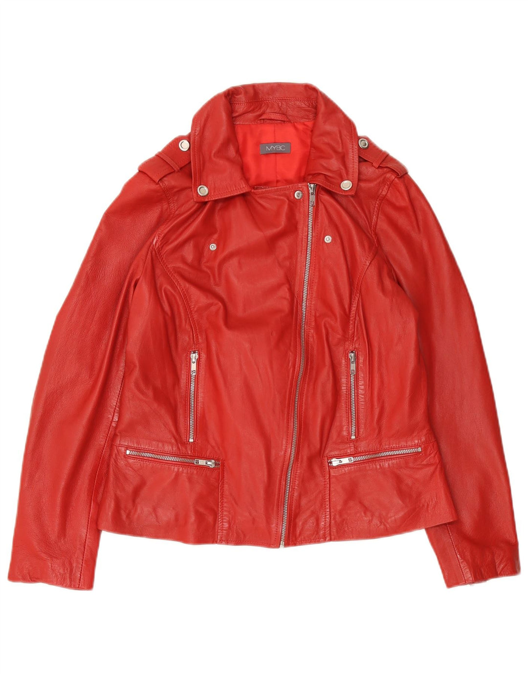 Vintage Womens Biker Jacket UK 16 Large  Red Leather