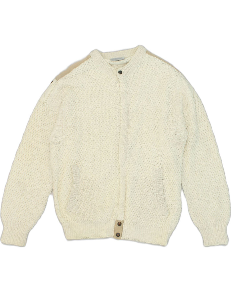 JOCKEY Mens Cardigan Sweater Small White Cotton | Vintage Jockey | Thrift | Second-Hand Jockey | Used Clothing | Messina Hembry 