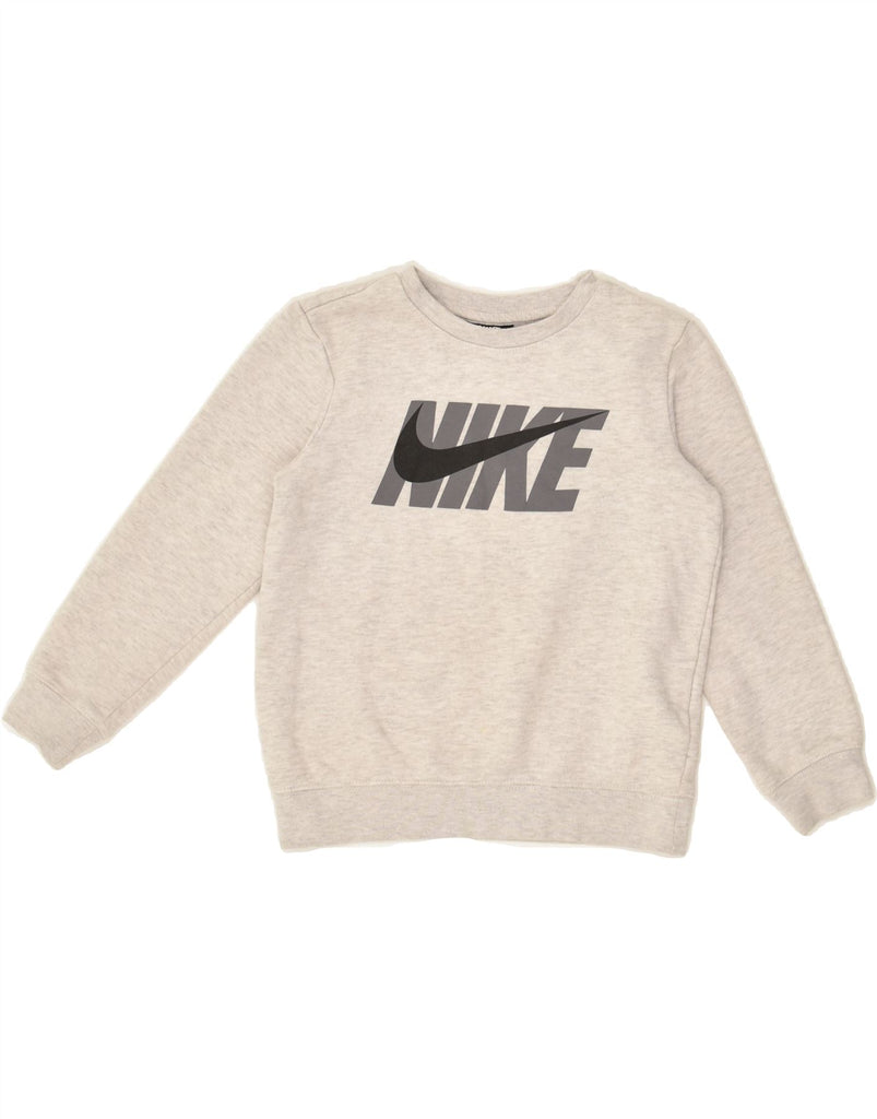 NIKE Boys Graphic Sweatshirt Jumper 6-7 Years Large  Grey Cotton | Vintage Nike | Thrift | Second-Hand Nike | Used Clothing | Messina Hembry 