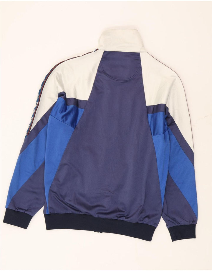 Asics Mens Graphic Tracksuit Top Jacket IT 52 Large Navy Blue Colourblock