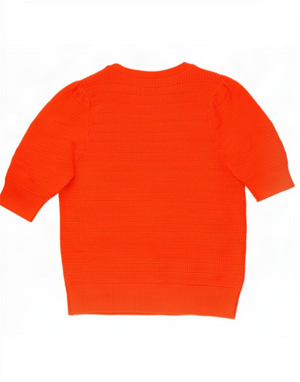 Marks & Spencer Womens Crew Neck Jumper Sweater UK 12 Medium Orange