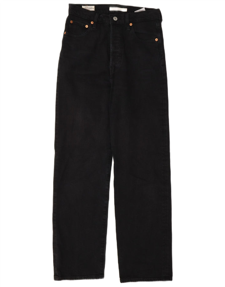 Levi's Womens Ribcage Straight Jeans W26 L29 Grey Cotton