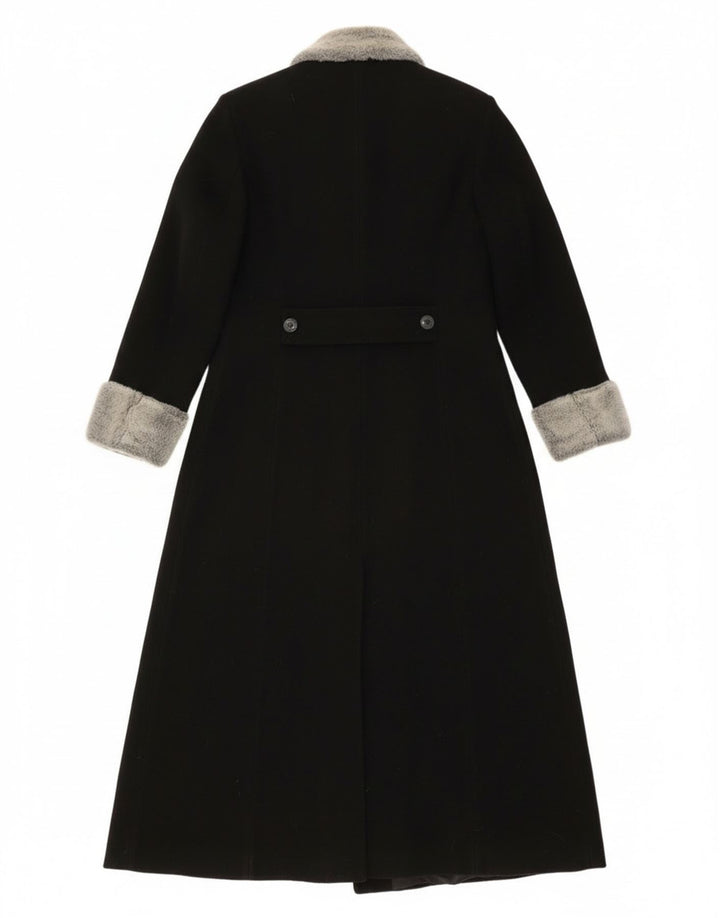 Pimkie Womens Double Breasted Coat IT 44 Medium Black Wool
