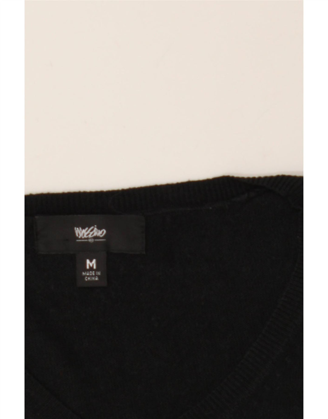 MOSSIMO Womens V-Neck Jumper Sweater UK 12 Medium Black Nylon Vintage Mossimo and Second-Hand Mossimo from Messina Hembry 