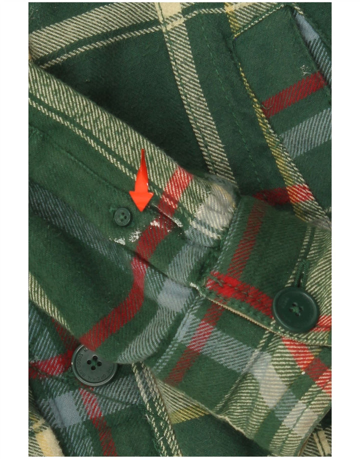 SUPERDRY Womens Utility Jacket UK 12 Medium Green Check Cotton