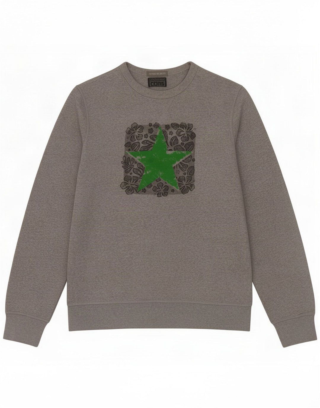 Converse Mens Graphic Sweatshirt Jumper Medium Grey Flecked