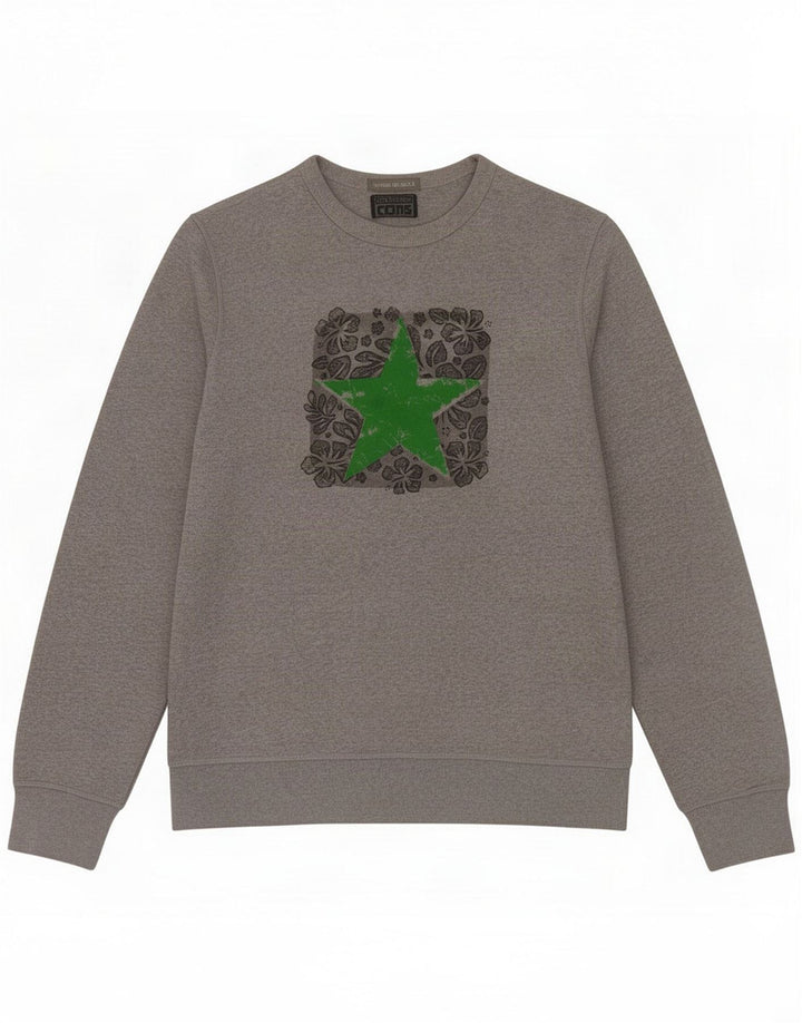 Converse Mens Graphic Sweatshirt Jumper Medium Grey Flecked