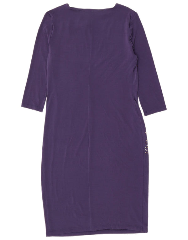 Marks & Spencer Womens 3/4 Sleeve Bodycon Dress UK 16 Large Navy Blue