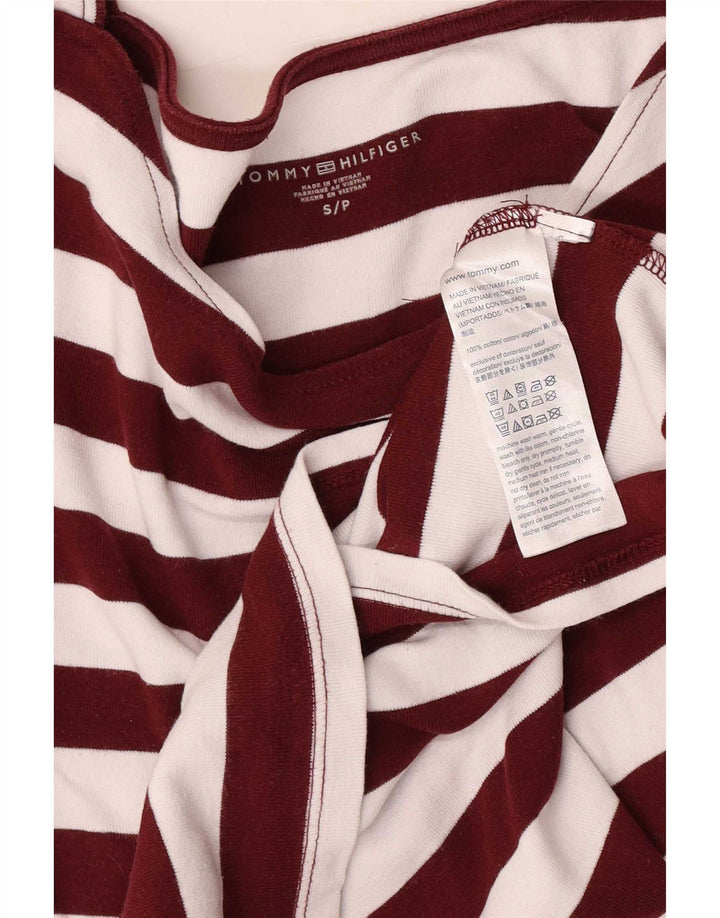 Tommy Hilfiger Womens Regular Top 3/4 Sleeve UK 8 Small White Striped